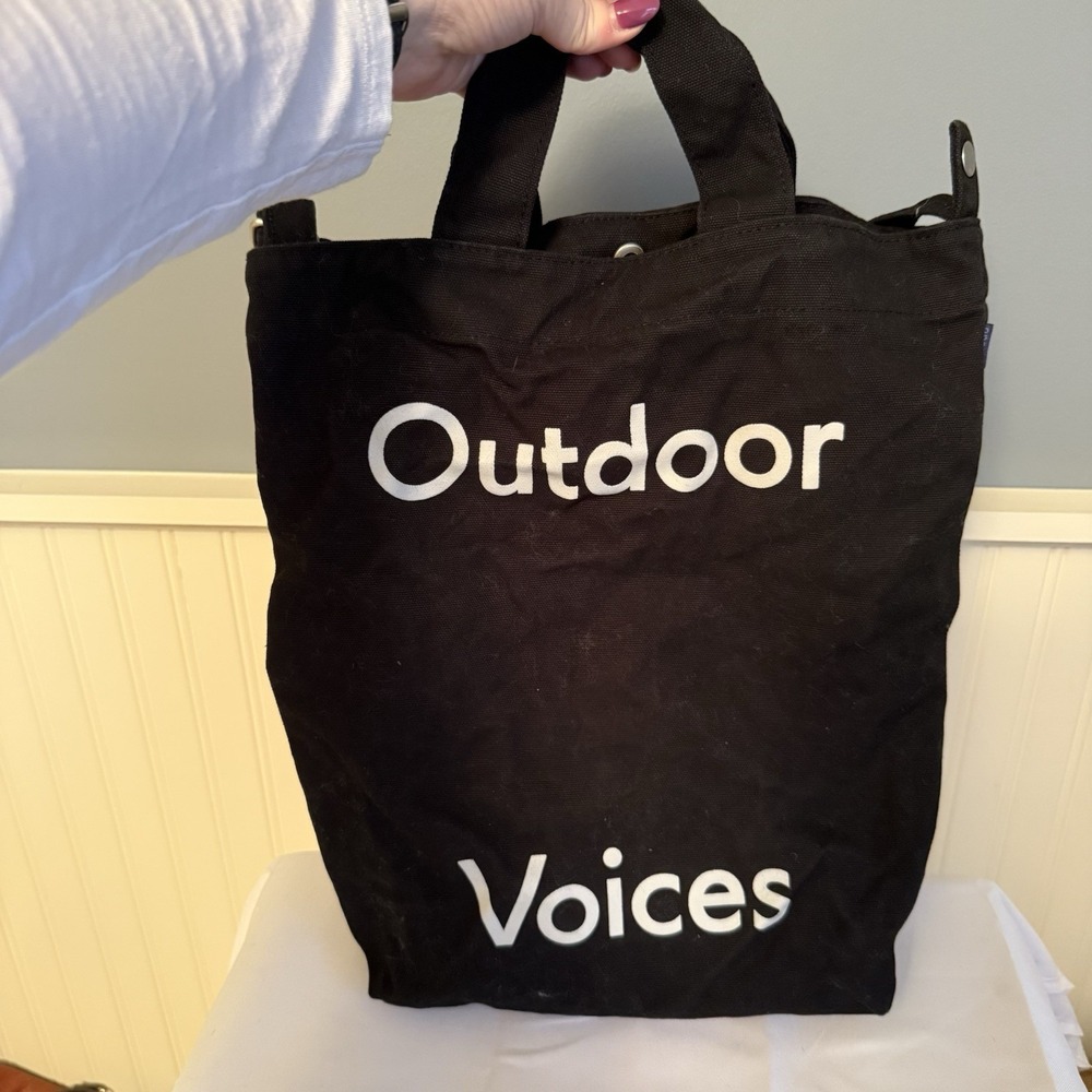Baggu X Outdoor Voices Duck Bag Shopper Canvas Tote Purse Washable Black